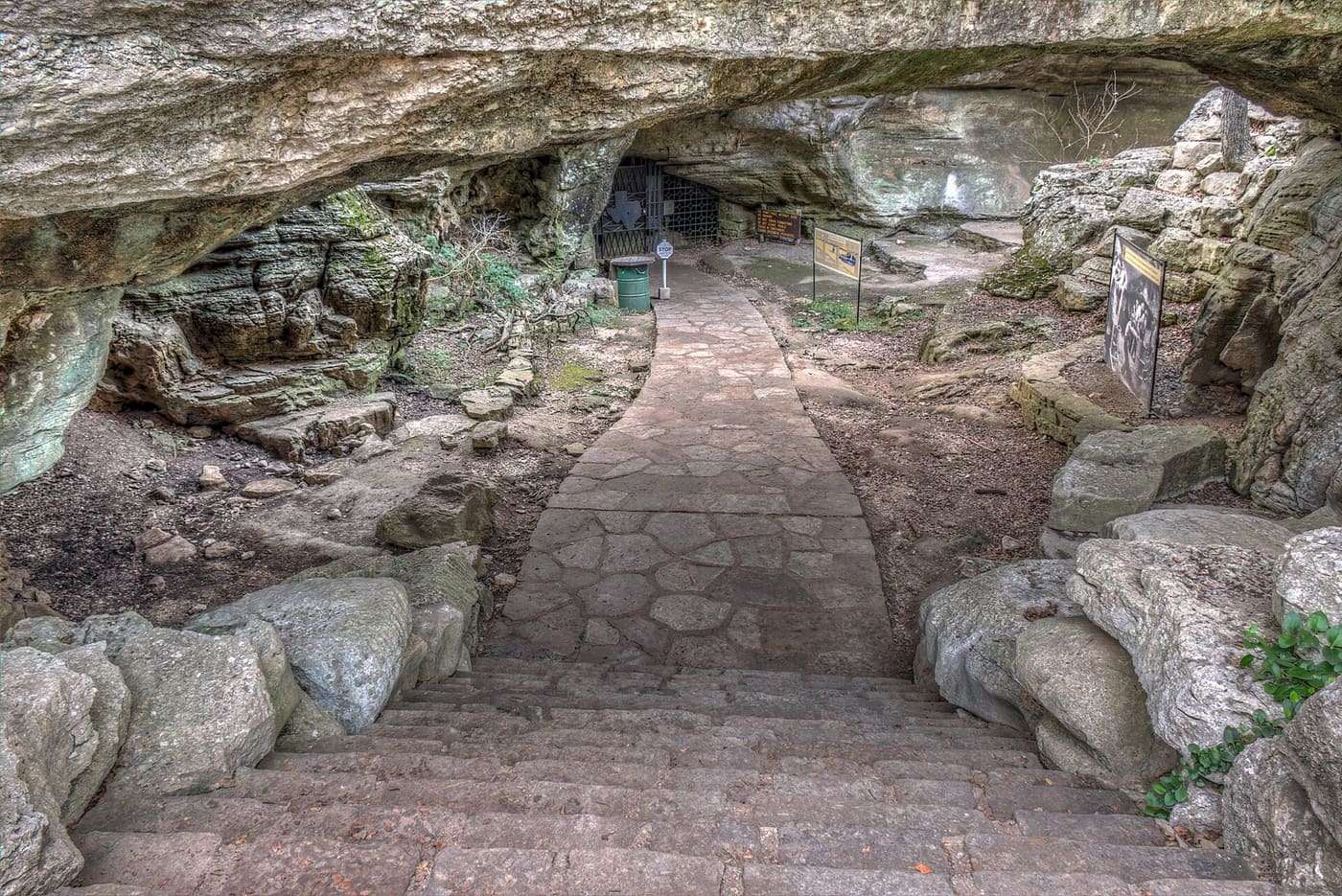 staircase leading to the cavern entrance