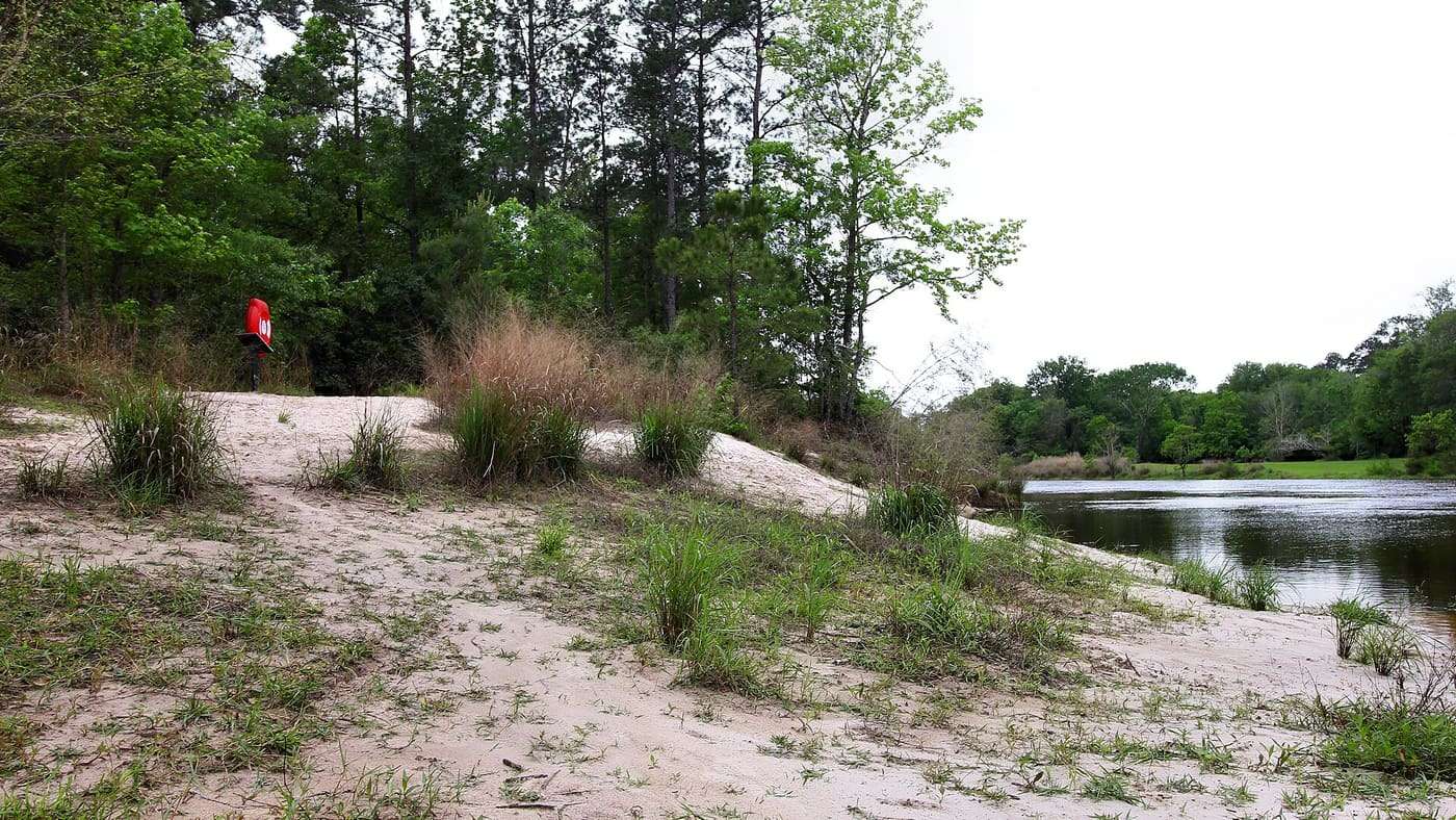 The swimming area at the turn around point of the Village Creek Trail in Village Creek State Park in Lumberton, Texas, United States.